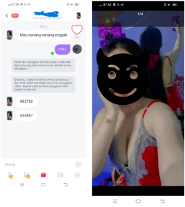 Wanita Pelaku yang pertama kali Chat kepada Korban Via Apk SUGO